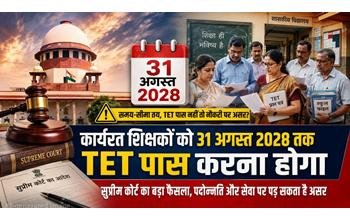 सुप्रीम कोर्ट का बड़ा फैसला: कार्यरत शिक्षकों को 31 अगस्त 2028 तक TET पास करना अनिवार्य, नौकरी और पदोन्नति पर पड़ेगा असर