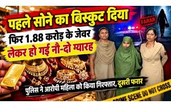 पहले सोने का बिस्कुट दिया, फिर 1.88 करोड़ के जेवर लेकर फरार हुईं दो महिलाएं, एक गिरफ्तार; दूसरी की तलाश जारी