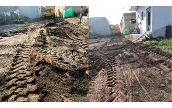 भ्रष्टाचार की सड़क! ठेकेदार ने बिना बेस और मुरुम के ईंट-राखड़ पर ही डाल दी सीसी रोड