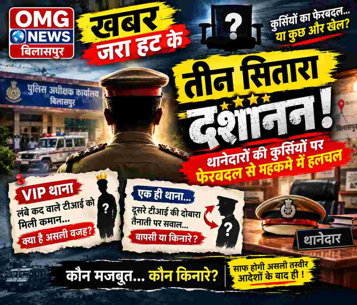 'OMG': तीन सितारा ‘दशानन’ का प्रहार! VIP थाने की कुर्सी के लिए बदला पूरा गणित, एक TI की दूसरी पारी पर भी सवाल?